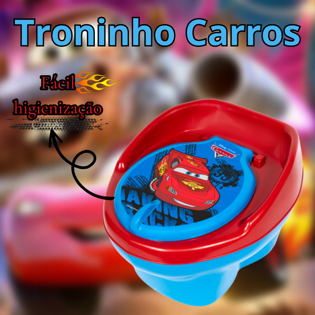 MEP Troninho Infantil CARROS Menino Penico Pinico Personagem Carros Disney Privada Privadinha Brinquedos STYLL Baby Suporta até 23 kilos
