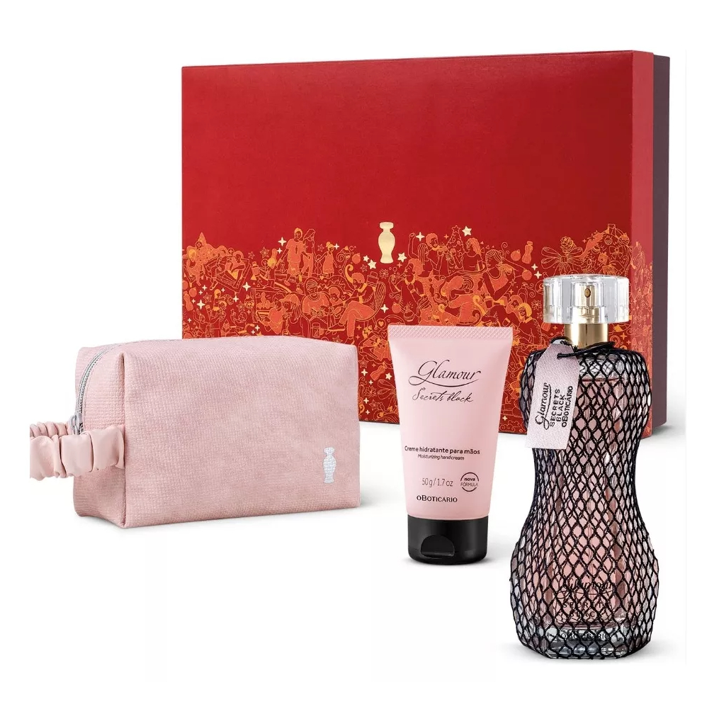 Presente Glamour secrets black Perfume hidratante O Boticário Egeo Floratta Coffee Quasar celebre
