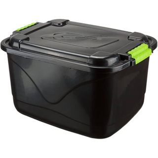 Kit 2 Caixas Organizadora 30l Grande C/Tampa e Trava Cesto para Brinquedos e Multiuso
