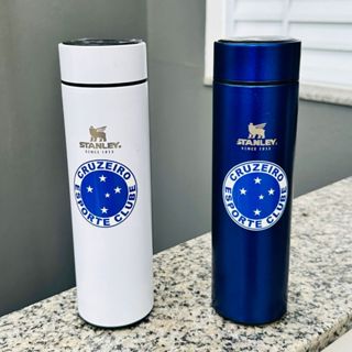 Garrafa Térmica Inox 500 ml Personalizada Led Times De Futebol Brasileiros - Flamengo, Corinthians, palmeiras, São Paulo, Fluminense, vasco , Botafogo, santos , Cruzeiro, internacional, Atlético Mineiro, fortaleza, Grêmio HELGUI STORE