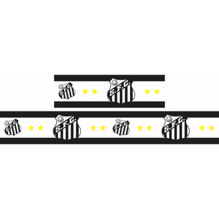 Faixa Decorativa Infantil Time de Futebol Adesivo Papel de Parede SANTOS