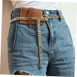 Cinto De Corrente Grosso Simples Colares De Praia Para Mulheres Gótico Jeans Corrente De Colar De Cintura Colares De Corpo Para Mulheres Alumínio Senhorita Acessórios Punk