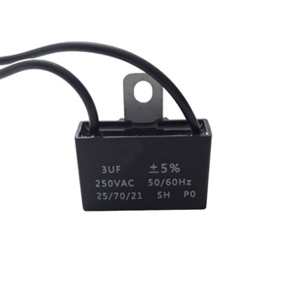 Capacitor Ac 3uf 250vac polipropileno 2 fios p/ ventilador 50/60hz em Oferta na Shopee