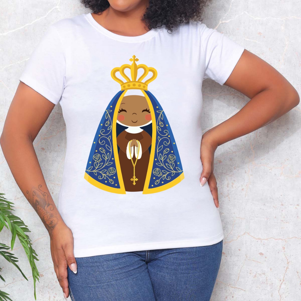 Camiseta Tshirt Feminina Blusa Estampas Nossa Senhora