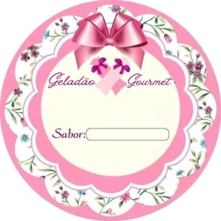 100 unidades de etiquetas adesivas geladão gourmet com sabor, rosa florido
