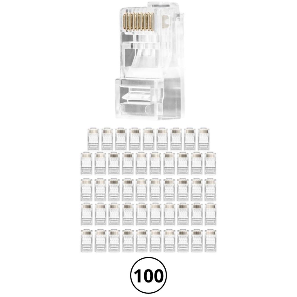 Conector Rj45 Macho Conexão Cat5e Intelbras Conex 1000 Para Cabo de Rede Lan 100 Unidades