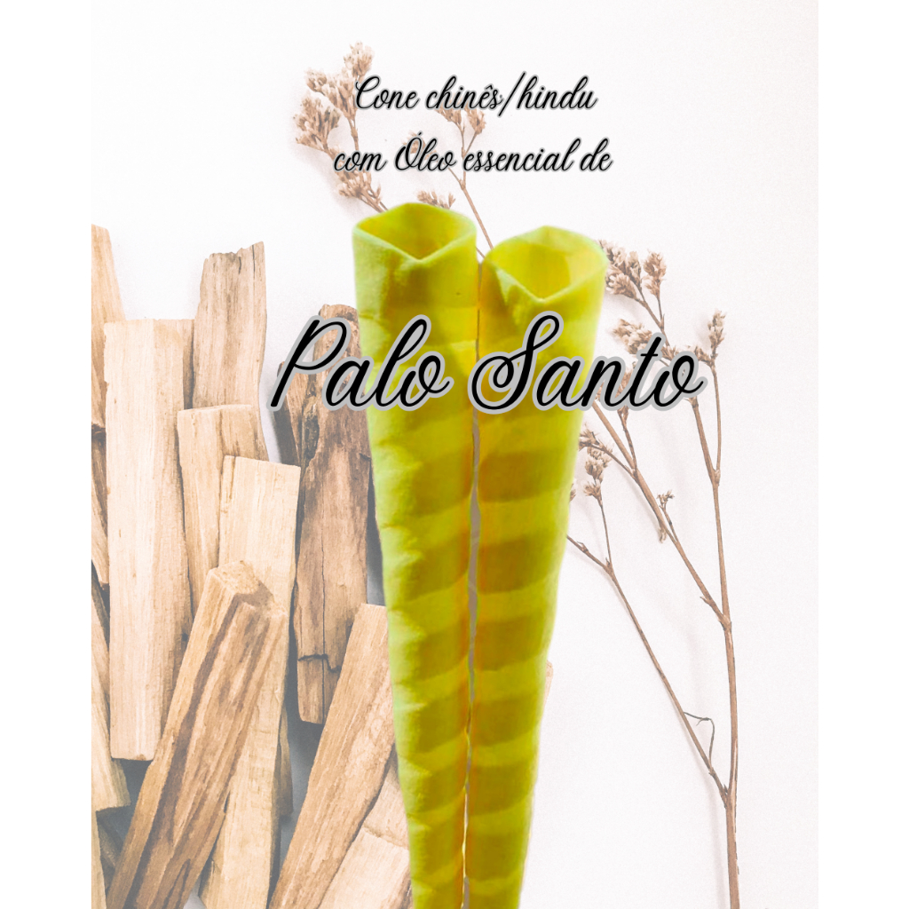 Cone Hindu Chinês 14 unidades Palo Santo Óleo Essencial com cera de abelha