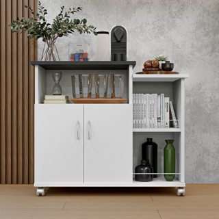 Fruteira Balcão Branco Cozinha 2 Portas Base Microondas