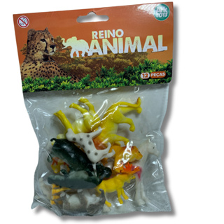 12 Animais Borracha Savana África Elefante Zoológico Zebra Safari Cervo Hipopótamo Leão em Oferta na Shopee