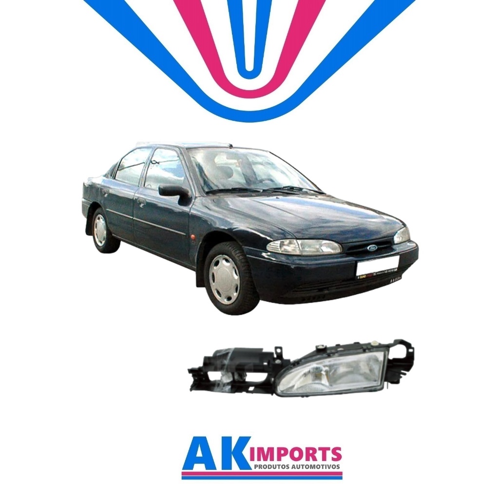 Farol Principal Esquerda Ford Mondeo Eletrico/Manual H1/H1 Marca: Tyc  Ano: 1993 Até 1996  Cód:  20-3456-05-2B