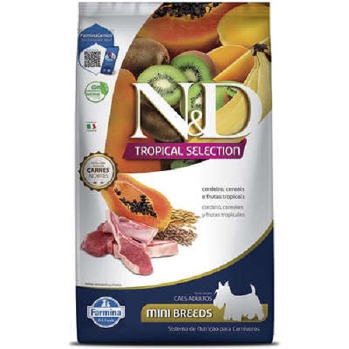 Ração N&D Tropical Selection Cão AD Mini Breeds sabor Cordeiro 2kg (novo  peso)