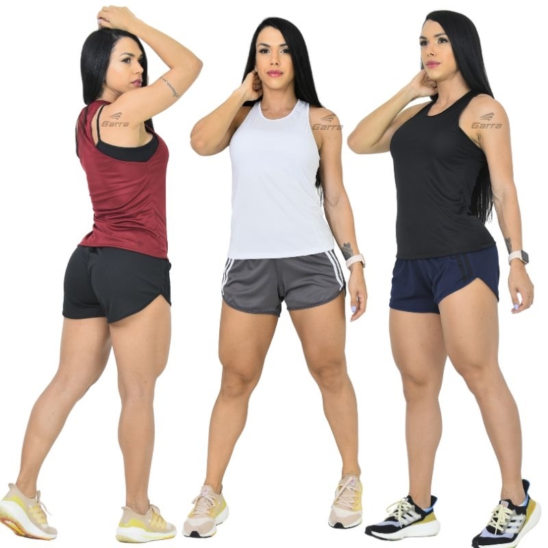 Kit 5 Camiseta Regata Dry Fit Feminina Premium Fitness para Treino e Academia Garra Sport