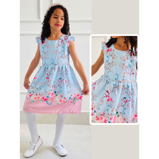 Vestido menina princesa moda infantil floral lacinho várias estampas