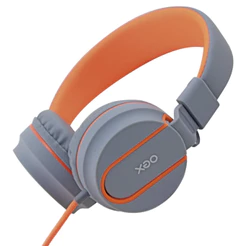 Fone De Ouvido Com Microfone Oex Neon Hs106 Cinza E Laranja