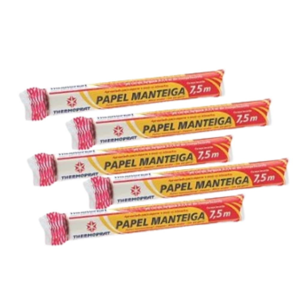 Papel Manteiga 30cm x 7,5M - Thermoprat - Conjunto c/ 5unidades