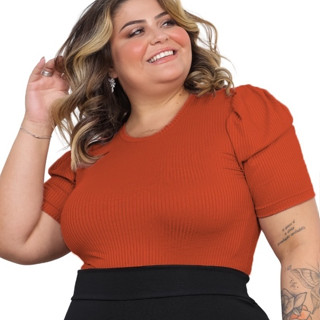 Blusa Feminina Manga Princesa Canelada Plus Size Barata