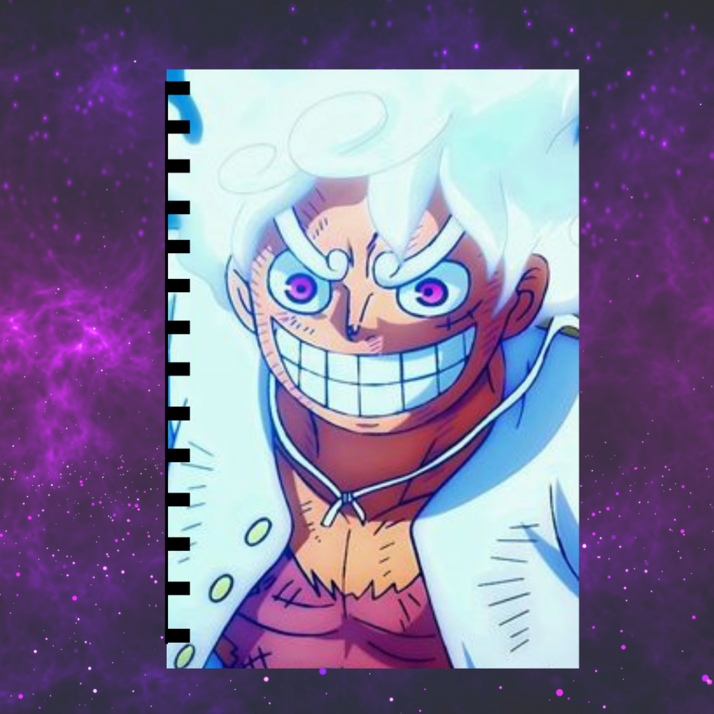 Caderno  Universitário - 1 Matéria One Piece Luffy Gear Five Garra e capa plastica