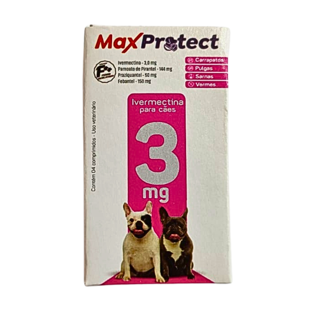 Max Protect Anti Vermes, Carrapatos E Pulga 4, 8 ou 12 Comp Cães 15kg em Oferta na Shopee