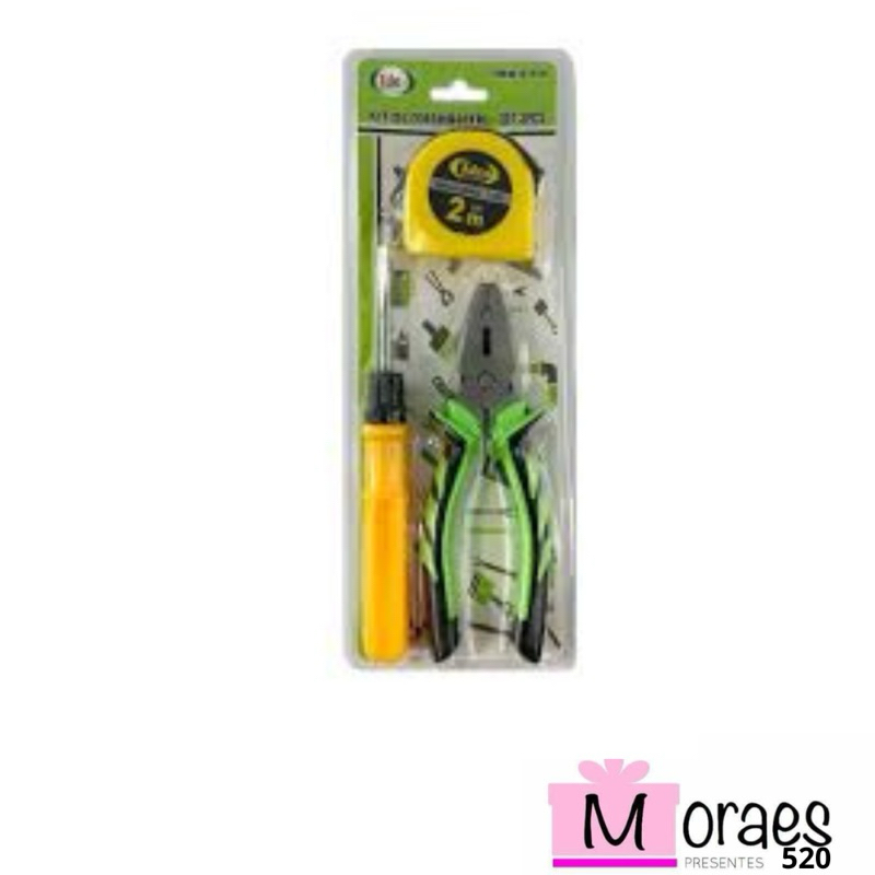 INFORMAÇÕES DO PRODUTO  KIT FERRAMENTAS IDEA 7917K CONTÉM  1 ALICATE 6" 1 TRENA 2M 1 CHAVE 4