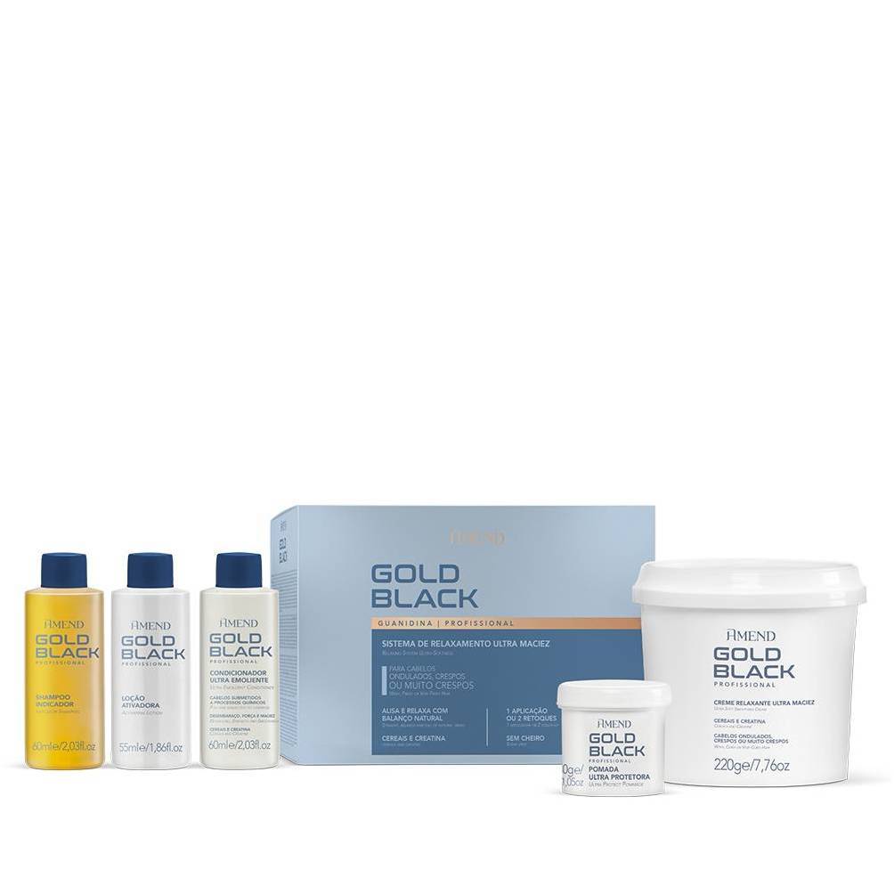Amend Relaxamento Gold Black Guanidina 1 Apl. / 2 Retoques - Beauty
