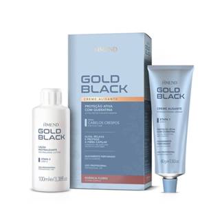 Amend Kit Creme Alisante Gold Black Flores em Oferta na Shopee