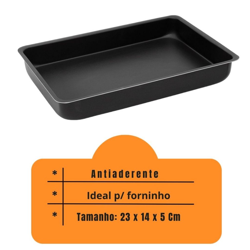 Forma Assadeira Retangular Alta Antiaderente para Forninho Jolly em Oferta na Shopee