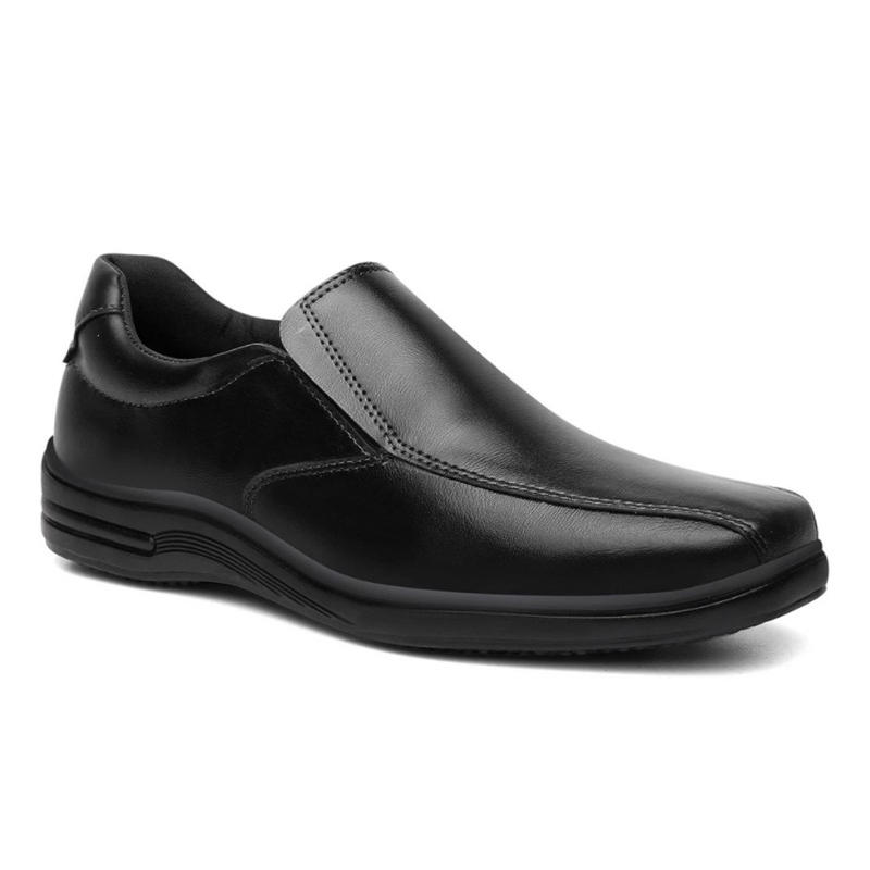 Sapato Social Masculino Ortopédico Elegante De Couro Legitimo Macio Costurado Com Elástico Ajustável