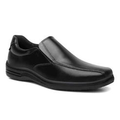 Sapato Social Masculino Ortopédico Elegante De Couro Legitimo Macio Costurado Com Elástico Ajustável