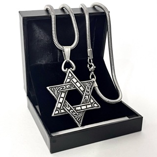 Colar Corrente Pingente Estrela De Davi Aço Inox  60cm e 70cm em Oferta na Shopee