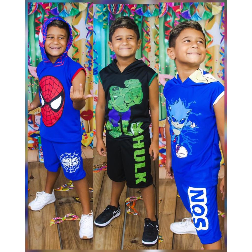 conjunto fantasia infantil menino herois carnaval