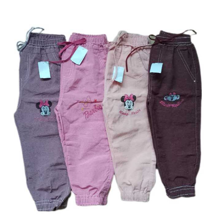 Kit 5 Calça Infantil Feminina Jogger Brim