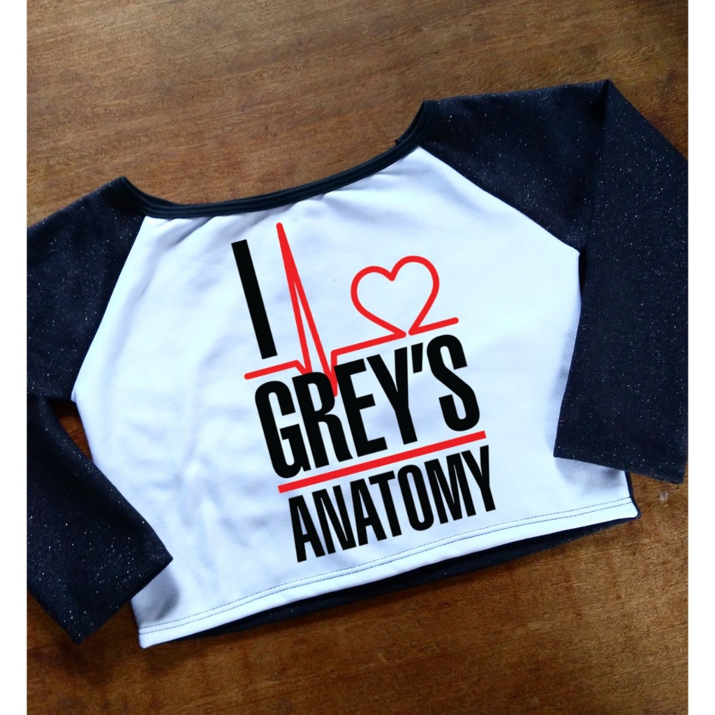 Cropped Eu amo Greys Anatomy - Moletom Feminino