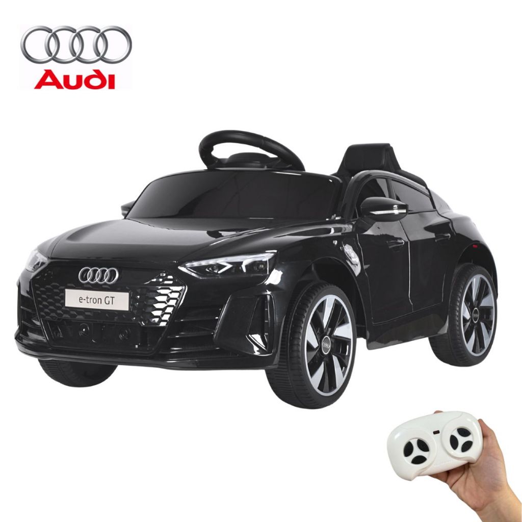 Carrinho Elétrico Mini Audi E-tron Gt 6v Infantil Preto MP3 Luz/Som Controle Remoto Suporta 25kg