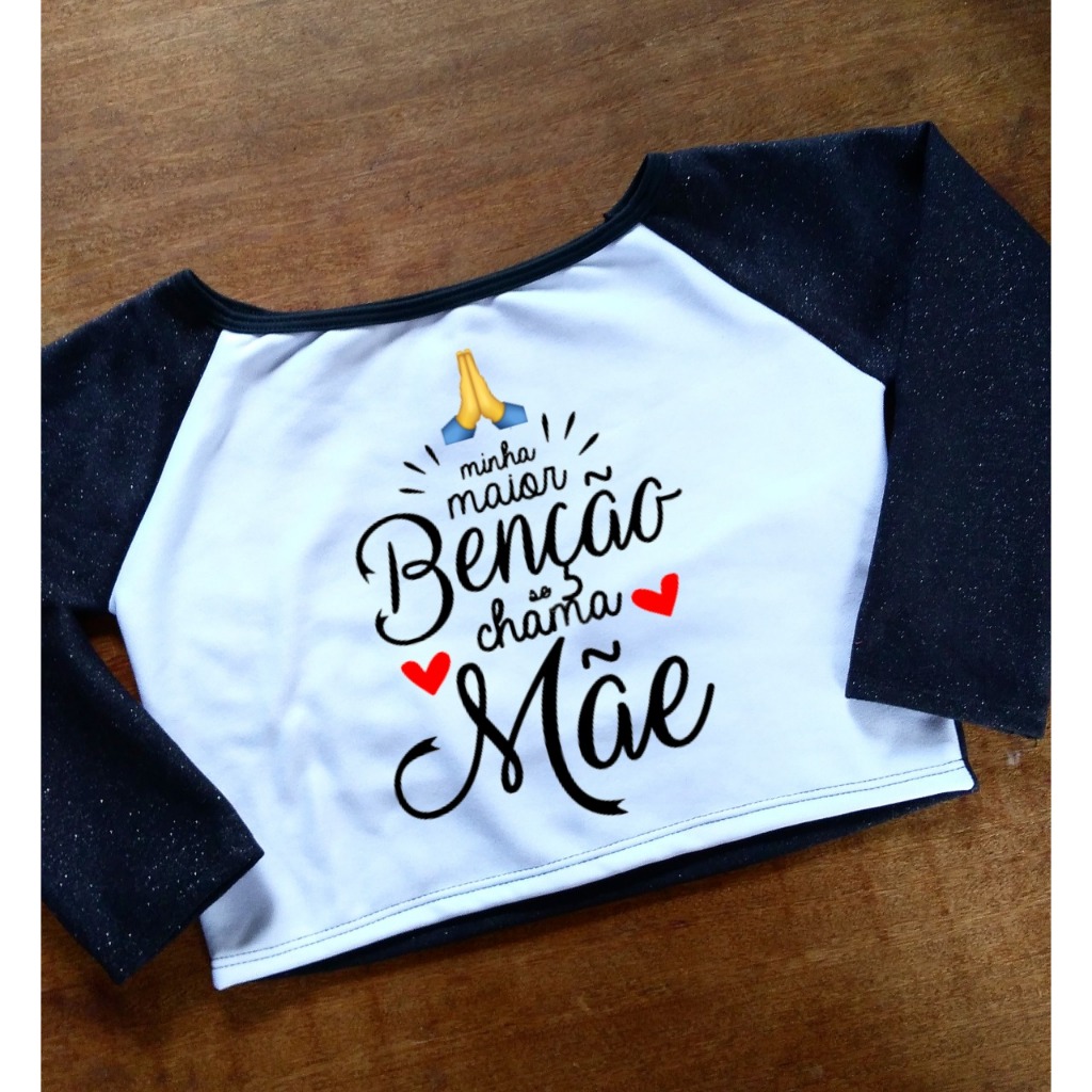 Cropped Minha Maior Benção se chama Mãe - Moletom Feminino