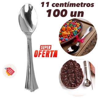 100 Colheres Ovo de Pascoa Sobremesa Descartáveis Luxo 11 Cm 50% OFF Colher prata em Oferta na Shopee