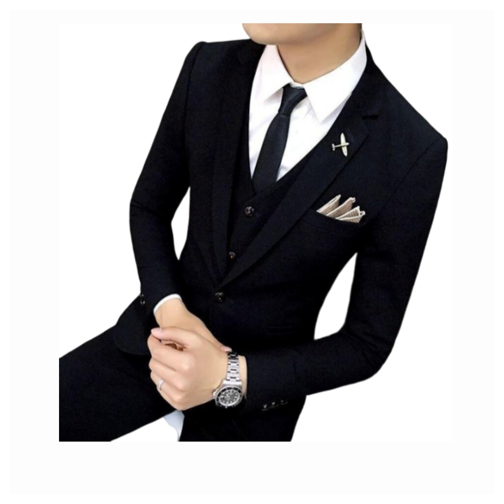Terno Slim Preto Premium Executivo Alto Padrão de Luxo (Calça e Blazer) - Men Clothes