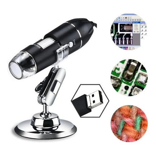 Microscópio Zoom 1600x CAM 2.0 Mp Profissional Lupa Digital Usb