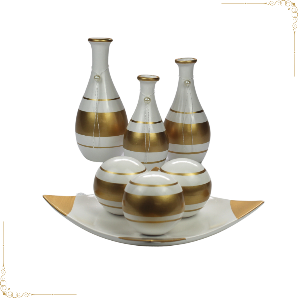 Jogo De Vasos 7 Peças P/ Mesa Quarto Rack Escrivaninha Decoração Enfeite Oferta