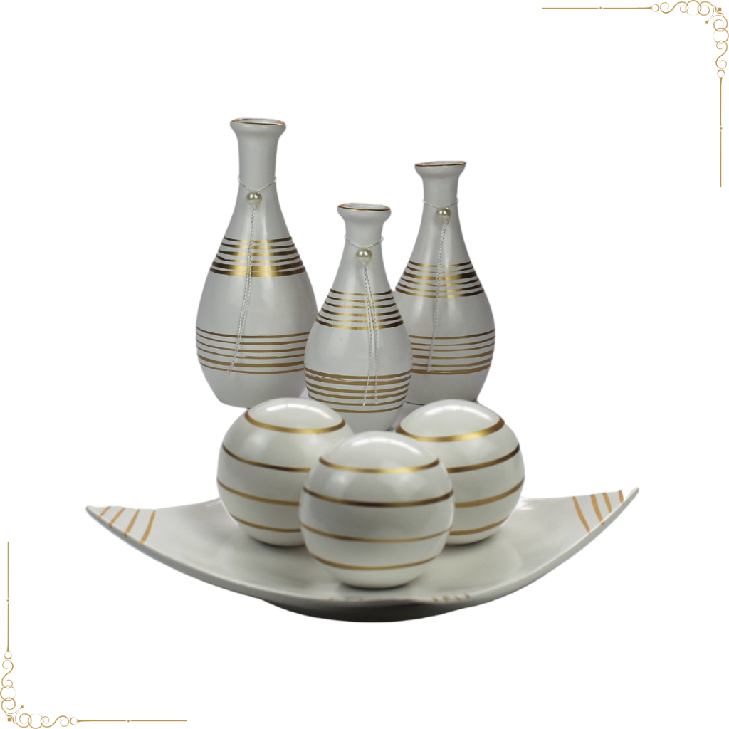 Kit Completo 7 peças De Vasos Decorativo P/ Mesa Quarto Luxo Oferta Nicho