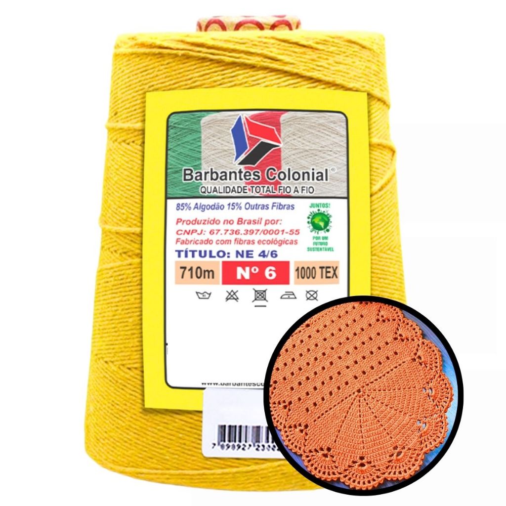 Barbante Piratininga Colonial 700g Colorido Cru Fio 4 6 8 crochê tricô artesanato amigurumi euroroma