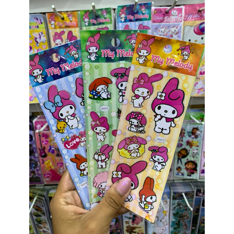 kit de cartela de adesivo my melody sticker - stiker - adesivos - figurinha cartela infantil menina escola em Oferta na Shopee