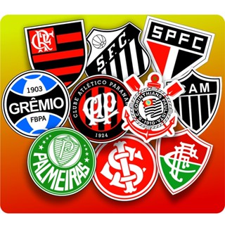 Adesivos Vinil Escudo Times Futebol Nacinal Brasileiro Sticker Kit Pack