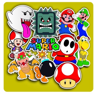 Adesivos Super Mario Bros Vinil à prova d´àgua em Oferta na Shopee