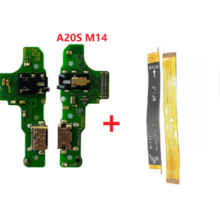 Placa De Carga Sub + Cabo Flat Flex Para Galaxy A20s M12 Ou A20S M14