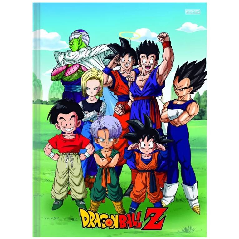 Caderno Pequeno Brochura Escolar Infantil Dragon Ball Goku Vegeta Trunks Gohan Unissex