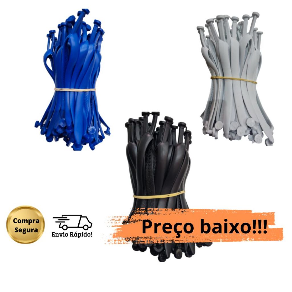 Par de Tira Alça para Chinelo Kit com 10 pares Tiras Alças Preta Branca Azul Correia Grossa Tradicional