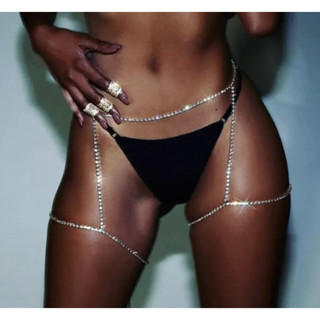 Corrente sexy de metal frisado para coxa, modelo cobra