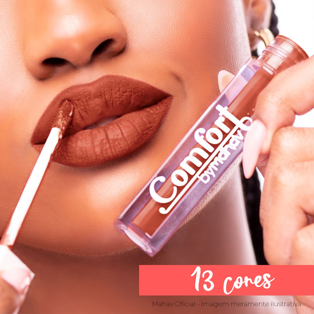 Batom Líquido Matte Confort - 4ml - Mahav - 13 cores >