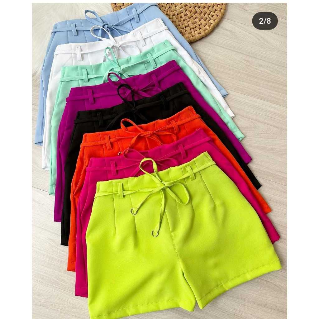 Short Zara Alfaiataria Com Cinto Com Argola Moda Verão