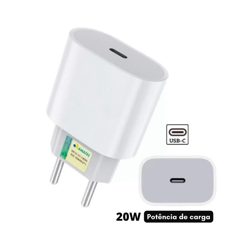 Fonte Para iPhone tipo c 20w Power 14 Pro Max 14 Max 13 Pro 13 mini 12 Pro Max 12-12 Pro 12 mini 11 Pro Max - IPhone 15